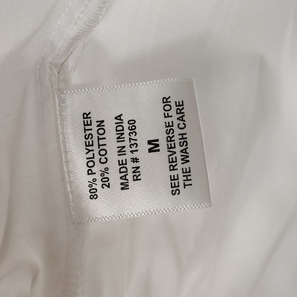 Live 4 Truth Blouse Size Medium White Front Tie Puff Short Sleeve - Picture 4 of 6